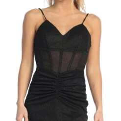 Celavie 6593-L Long Fitted Corset Bodice Ruched Leg Slit Glitter Gown(Celavie 6593 L Long Fitted Corset Bodice Ruched Leg Slit Glitter Gown) 20 Celavie 6593-L Long Fitted Corset Bodice Ruched Leg Slit Glitter Gown(Celavie 6593 L Long Fitted Corset Bodice Ruched Leg Slit Glitter Gown) -Discount Dress Shops 6593 LBlackDetail