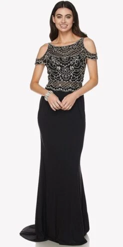 Juliet 660 Cold Shoulder Gown With V-Shape Open Back And Train(Red Cold Shoulder Evening Gown With V Shape Open Back And Train) -Discount Dress Shops 660 juliet black 68c7260b 9391 4a38 8cc5 ed4f29028424
