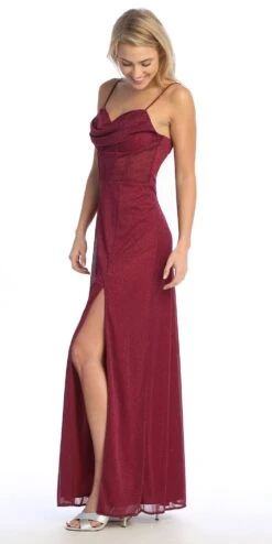 Celavie 6608-L Long A-Line Corset Bodice Cowl Sweetheart Slit Gown(Celavie 6608 L Long A Line Corset Bodice Cowl Sweetheart Slit Gown) 20 Celavie 6608-L Long A-Line Corset Bodice Cowl Sweetheart Slit Gown(Celavie 6608 L Long A Line Corset Bodice Cowl Sweetheart Slit Gown) -Discount Dress Shops 6608 LBurgLeft