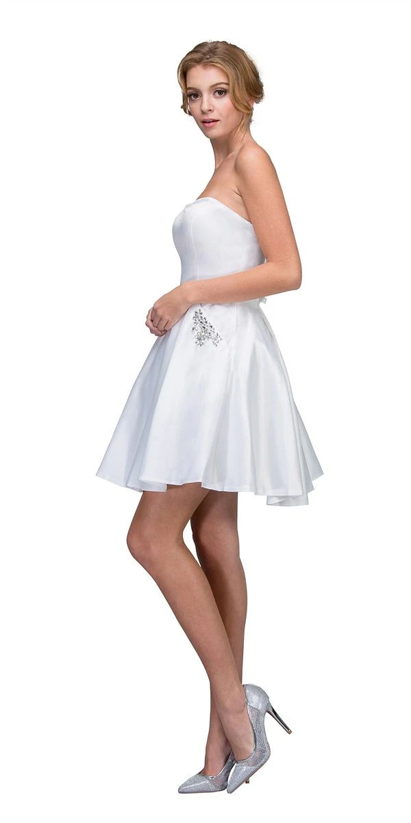 Eureka 6622 Strapless Short A-Line Dress With Pockets(Navy Blue Strapless Homecoming Short Dress With Pockets) 9 Eureka 6622 Strapless Short A-Line Dress With Pockets(Navy Blue Strapless Homecoming Short Dress With Pockets) - Image 9