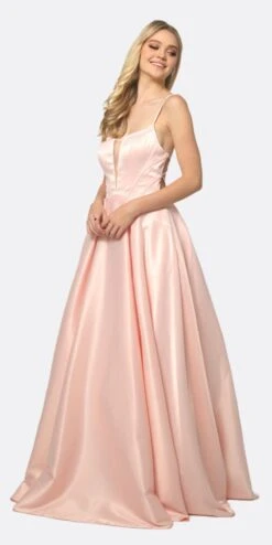 Juliet 687 Long Shiny Satin A-line Prom Gown With Pockets(Long Shiny Satin A Line Prom Gown Royal Blue With Pockets) -Discount Dress Shops 687 juliet blush d506aabf f48d 4cc8 8300 14bdc938c0eb