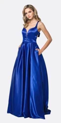 Juliet 691 Floor Length Dress A-Line Cut-Out Bow Back(Floor Length Blush Prom Dress A Line Cut Out Bow Back) -Discount Dress Shops 691 juliet royal blue 1ca40f7a 3ab2 4beb 9569 5e062256e3b5