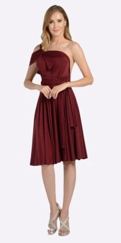 Poly USA | Ed Young 7020 Short Convertible Jersey Dress 20 Different Looks(Short Convertible Jersey Dress Burgundy 20 Different Looks)