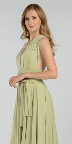 Poly USA | Ed Young 7022 Long Convertible Jersey Dress 20 Different Looks(Long Magenta Convertible Jersey Dress 20 Different Looks) -Discount Dress Shops 7022 green