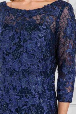 Amelia Couture 7045 Long Mid-Sleeve Scoop Neckline Fitted Dress(Amelia Couture 7045 Long Mid Sleeve Scoop Neckline Fitted Dress) 14 Amelia Couture 7045 Long Mid-Sleeve Scoop Neckline Fitted Dress(Amelia Couture 7045 Long Mid Sleeve Scoop Neckline Fitted Dress) -Discount Dress Shops 7045 NAVY ZOOM