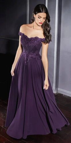 Cinderella Divine 7258W Off The Shoulder LongGown(Cinderella Divine 7258 Off White Off The Shoulder Long Bridesmaid Gown) -Discount Dress Shops 7258 cinderella divine eggplant 5e5ae62c 20c7 478e b6e1 9d4e96de16fb