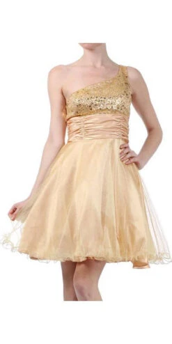 Juliet 733 One Shoulder Short Dress Sparkly Sequins Glitter Tulle Skirt(One Shoulder Jade Short Dress Sparkly Sequins Glitter Tulle Skirt) -Discount Dress Shops 733 juliet dress gold a9d24d77 0790 4985 b7b2 019e93351da1