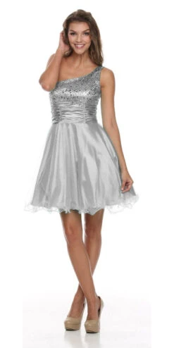 Juliet 733 One Shoulder Short Dress Sparkly Sequins Glitter Tulle Skirt(One Shoulder Jade Short Dress Sparkly Sequins Glitter Tulle Skirt) -Discount Dress Shops 733 juliet dress silver b02b30b9 7b1d 4177 aad0 21cd6e989e8c