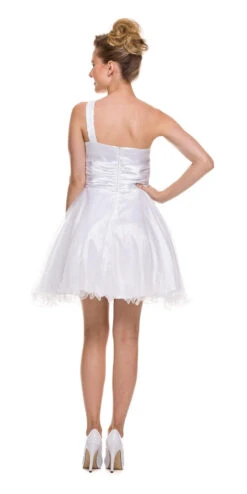 Juliet 733 One Shoulder Short Dress Sparkly Sequins Glitter Tulle Skirt(One Shoulder Jade Short Dress Sparkly Sequins Glitter Tulle Skirt) -Discount Dress Shops 733 juliet dress white back 6dd5432c 887b 4508 9487 bf1a497474cf