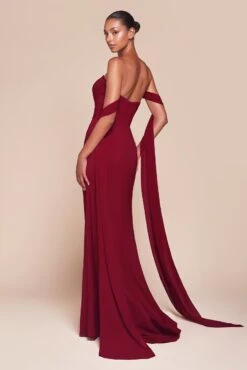 Ladivine 7433 Dress Versatile Tie Chiffon Strapless Bridesmaid Dress(Ladivine 7433 Dress Versatile Tie Chiffon Strapless Bridesmaid Dress) -Discount Dress Shops 7433 BURGUNDY BACK