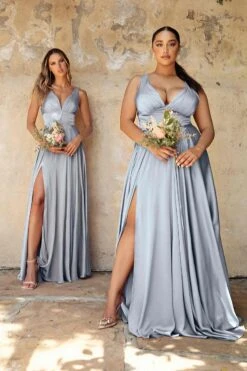Cinderella Divine 7469 Floor Length Satin Formal V-Neckline Dress(Cinderella Divine 7469 Sexy Long Plus Size Dress Sage Green Evening Satin Gown) -Discount Dress Shops 7469 parisblue cd6cbcad 07d5 4eff a3c7 b4a595b07c4e