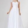 Poly USA | Ed Young 7482 White Wedding Gown A Line Tulle Short Sleeve(Poly Usa 7482 White Wedding Gown A Line Tulle Short Sleeve)