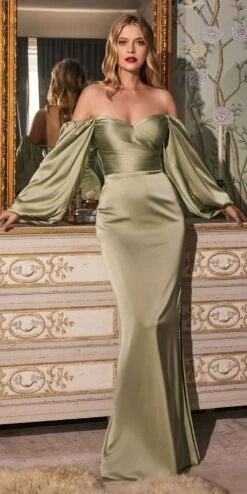 Cinderella Divine 7482 Long Sleeve Off The Shoulder Soft Satin Fitted Dress(Cinderella Divine 7482 Plus Size Long Sleeve Off The Shoulder Soft Satin Fitted Dress) -Discount Dress Shops 7482 cinderella divine sage green af5baae3 0afd 4711 b562 21361b0eeb03