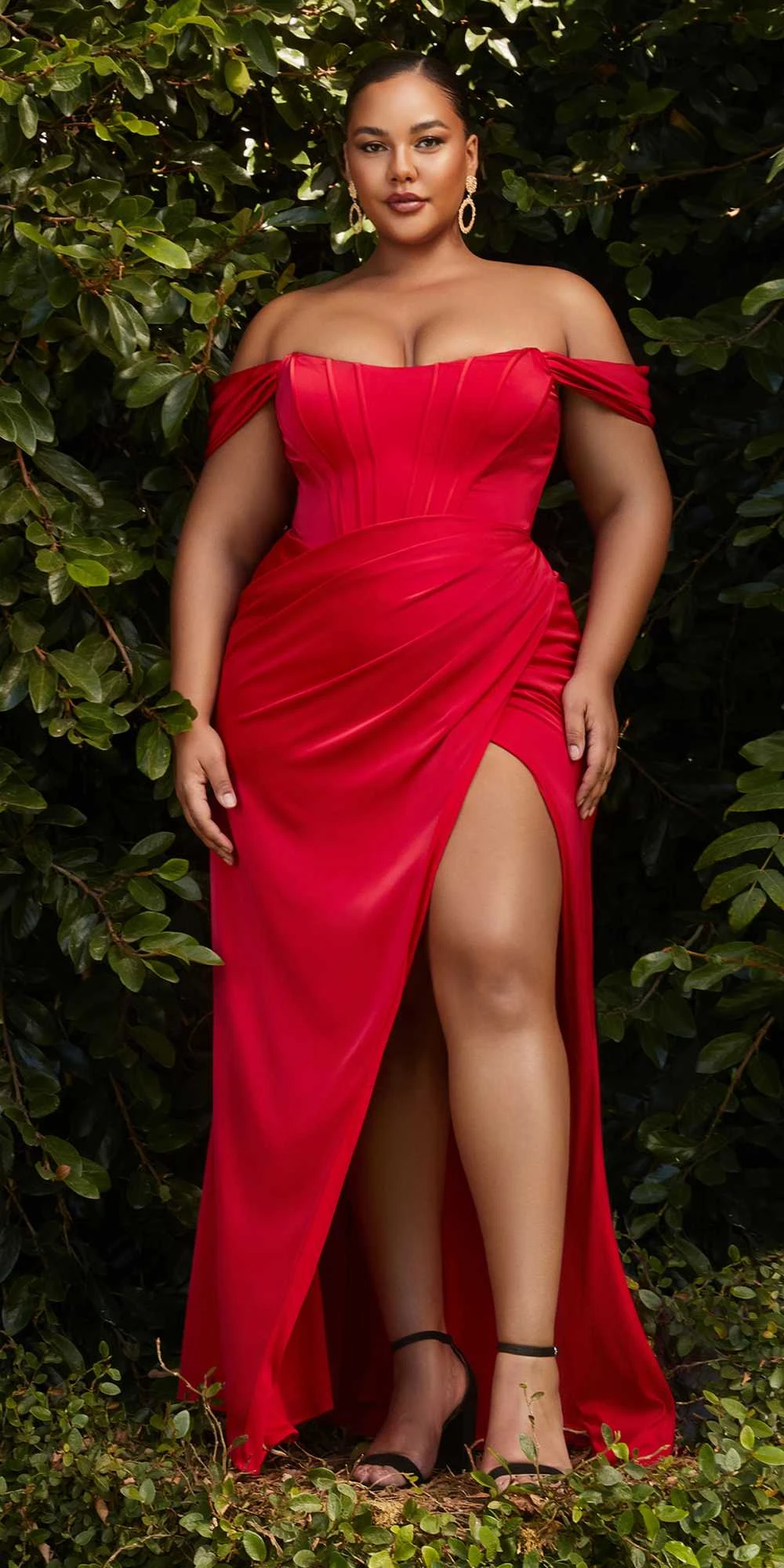 Cinderella Divine 7484C Plus Size Off The Shoulder Corset Satin Formal Gown(Plus Size Off The Shoulder Corset Satin Formal Gown By Cinderella Divine 7484) 3 Cinderella Divine 7484C Plus Size Off The Shoulder Corset Satin Formal Gown(Plus Size Off The Shoulder Corset Satin Formal Gown By Cinderella Divine 7484) - Image 3