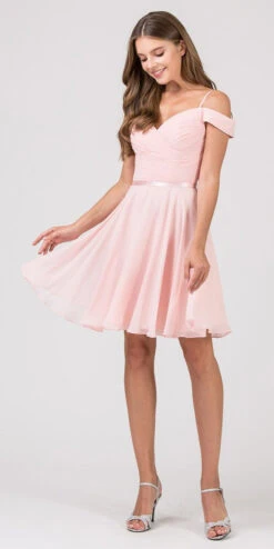 Eureka 7622 Cold-Shoulder Short Chiffon A-Line Dress(Cold Shoulder Short Homecoming Dress Lilac) -Discount Dress Shops 7622 eureka fashion dusty pink 908d4702 5696 479a a099 cd5c3c999bed