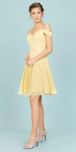 Eureka 7622 Cold-Shoulder Short Chiffon A-Line Dress(Cold Shoulder Short Homecoming Dress Lilac) -Discount Dress Shops 7622 eureka yellow d240adbc 4f15 4587 b864 db6dc39718d5