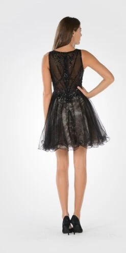 Poly USA | Ed Young 7686 Sleeveless Tulle Skirt Embellished Bodice Dress(Sleeveless Tulle Skirt Embellished Bodice Damas Dress Short Red) -Discount Dress Shops 7686po black bk dcc7cc82 7bb6 48d9 acf0 a2eeb9bbe6bd