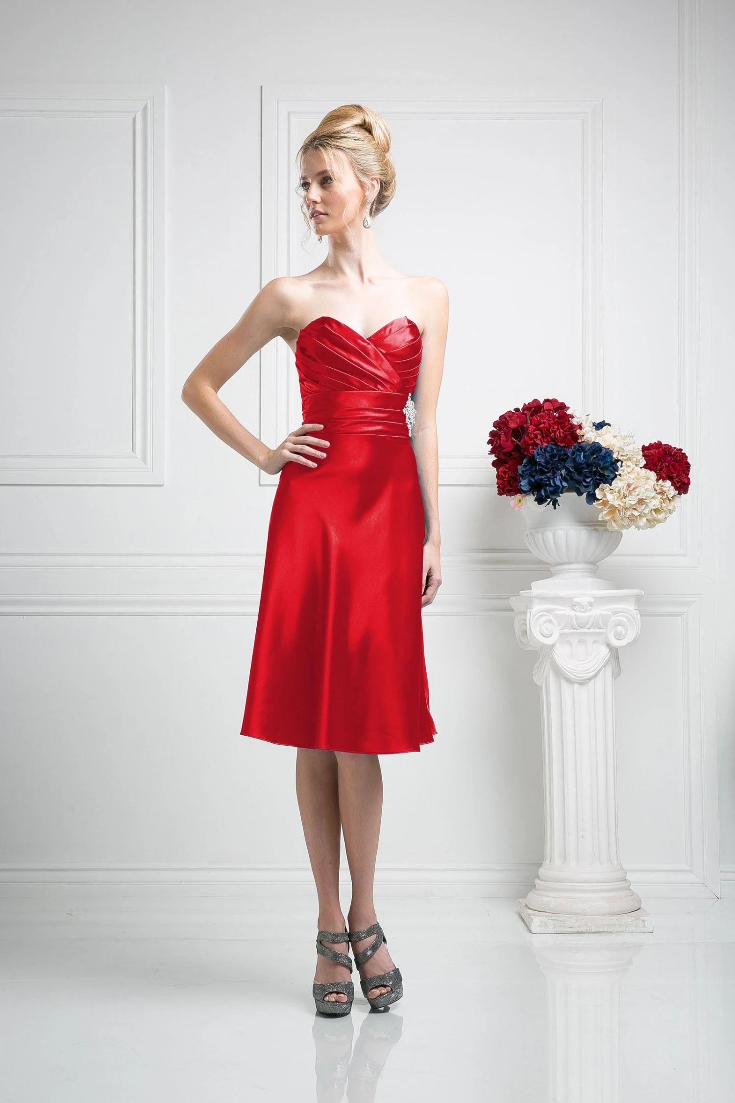 CLEARANCE - Cinderella Divine 7703 Strapless Satin Knee Length Dress (Size 3XL)(Clearance Cinderella Divine 7703 Strapless Satin Knee Length Dress Size 3xl) 1 CLEARANCE - Cinderella Divine 7703 Strapless Satin Knee Length Dress (Size 3XL)(Clearance Cinderella Divine 7703 Strapless Satin Knee Length Dress Size 3xl)