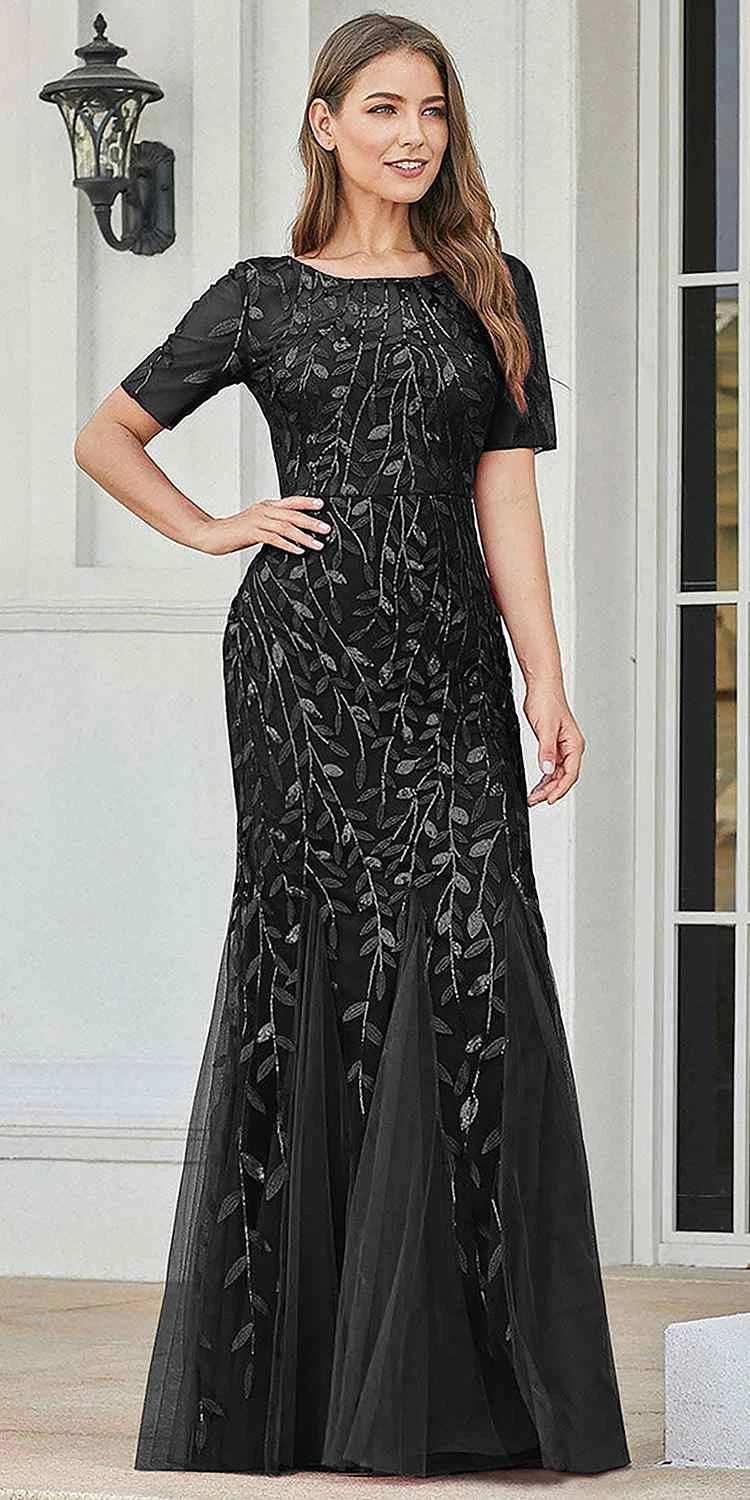 Amelia Couture 7707 Long Trumpet Skirt Short Sleeve Scoop Neckline Dress(Amelia Couture 7707 Long Trumpet Skirt Short Sleeve Scoop Neckline Dress) 10 Amelia Couture 7707 Long Trumpet Skirt Short Sleeve Scoop Neckline Dress(Amelia Couture 7707 Long Trumpet Skirt Short Sleeve Scoop Neckline Dress) - Image 10