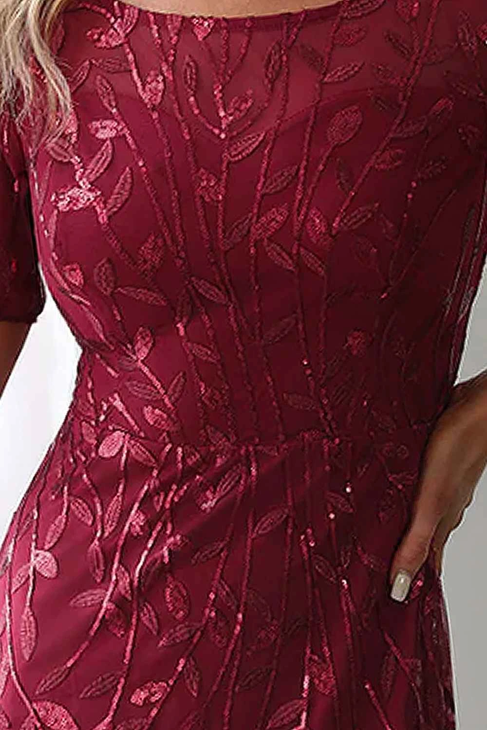 Amelia Couture 7707 Long Trumpet Skirt Short Sleeve Scoop Neckline Dress(Amelia Couture 7707 Long Trumpet Skirt Short Sleeve Scoop Neckline Dress) 5 Amelia Couture 7707 Long Trumpet Skirt Short Sleeve Scoop Neckline Dress(Amelia Couture 7707 Long Trumpet Skirt Short Sleeve Scoop Neckline Dress) - Image 5