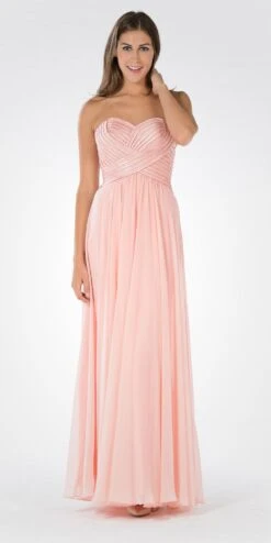 Poly USA | Ed Young 7714 Sweetheart Neck Sequined Bodice Long Dress(Aqua Sweetheart Neck Sequined Bodice Long Formal Dress) -Discount Dress Shops 7714po pink