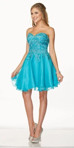 Juliet 772 Strapless Corset Back Homecoming Party Dress(Juliet 772 Coral Strapless Corset Back Homecoming Party Dress) -Discount Dress Shops 772 juliet dress turquoise 54d395b7 d9f3 4e17 b404 62168292f03e