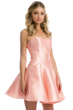 Juliet 774 Illusion Embellished Bodice Homecoming Party Dress(Juliet 774 Illusion Embellished Bodice Homecoming Party Dress Peach) -Discount Dress Shops 774 juliet peach no top