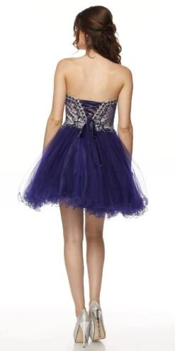 Juliet 778 Sweetheart Neckline Corset Back Dress(Juliet 778 Gold Sweetheart Neckline Corset Back Homecoming Dress) -Discount Dress Shops 778 juliet dress navy blue back 68896430 4bd2 4864 84c8 8881f19c3d71