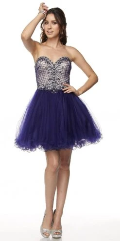 Juliet 778 Sweetheart Neckline Corset Back Dress(Juliet 778 Gold Sweetheart Neckline Corset Back Homecoming Dress) -Discount Dress Shops 778 juliet dress navy blue da5f91b3 0742 4d82 8383 cbed3acb0b5f