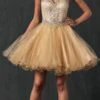 Juliet 778 Sweetheart Neckline Corset Back Dress(Juliet 778 Gold Sweetheart Neckline Corset Back Homecoming Dress)