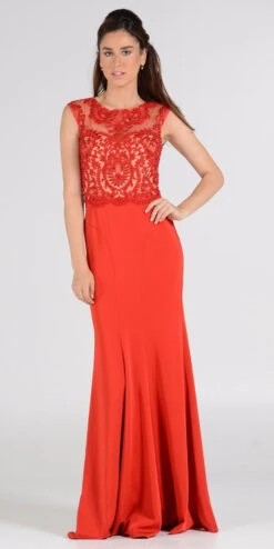 Poly USA | Ed Young 7908 Scoop Neck Appliqued Bodice Gown Cap Sleeves(Scoop Neck Appliqued Bodice Fit And Flare Prom Gown Black Nude Cap Sleeves) -Discount Dress Shops 7908po red 9662ce26 a604 4ef9 9393 0d761e7acd24