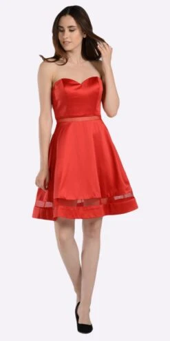 Poly USA | Ed Young 7990 A-line Strapless Dress Sweetheart Neckline(A Line Strapless Homecoming Dress Sweetheart Neckline Red)