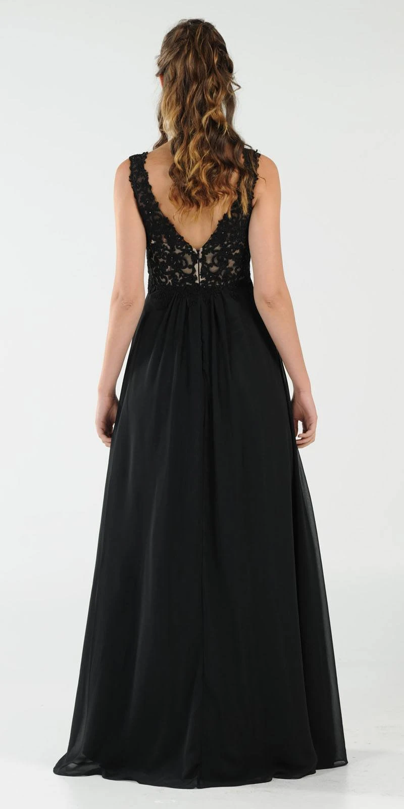 Poly USA | Ed Young 8012 V-Neck Long Dress Empire Appliqued Bodice(Burgundy V Neck Long Formal Dress Empire Waist Appliqued Bodice) 5 Poly USA | Ed Young 8012 V-Neck Long Dress Empire Appliqued Bodice(Burgundy V Neck Long Formal Dress Empire Waist Appliqued Bodice) - Image 5