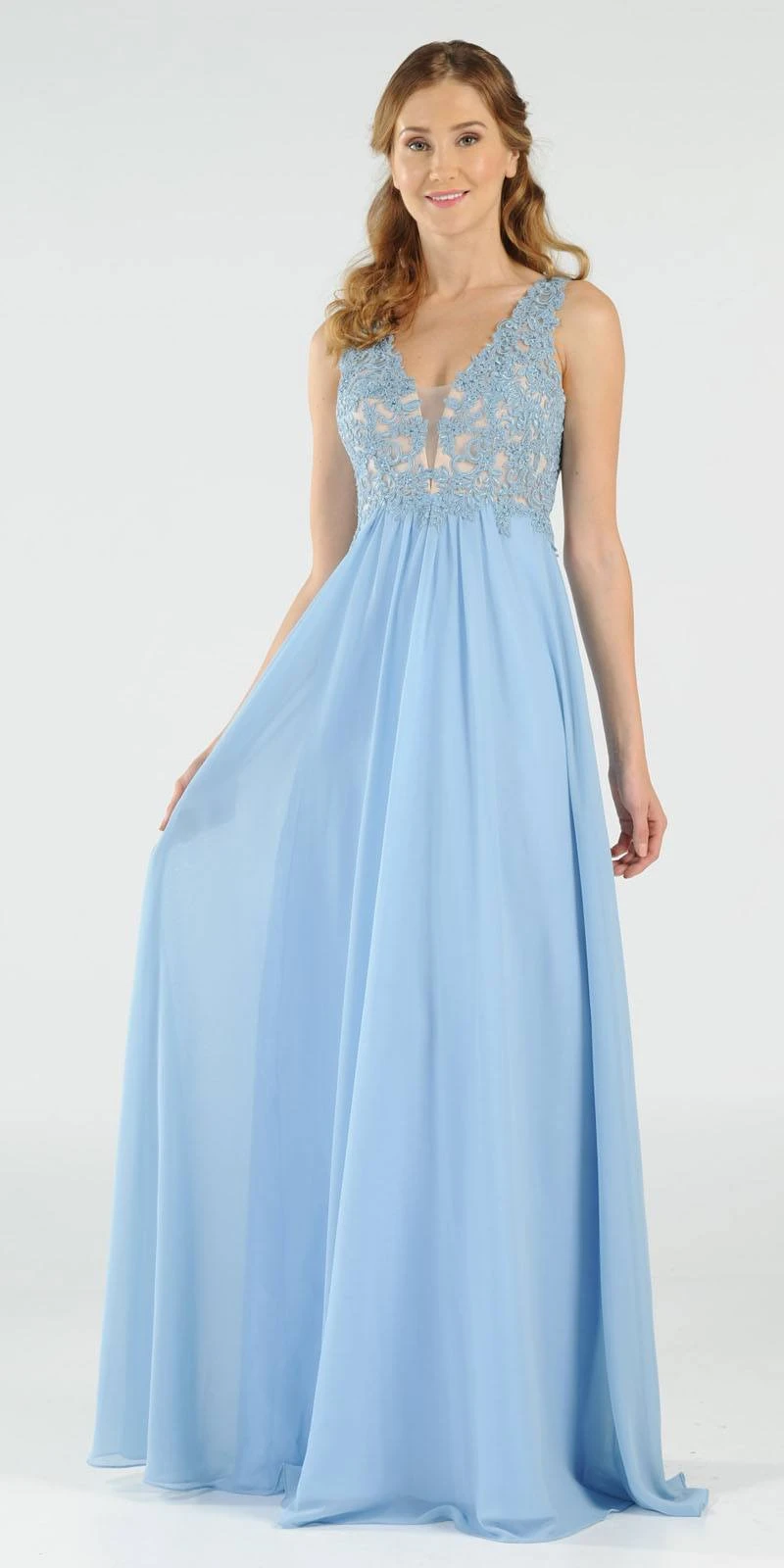 Poly USA | Ed Young 8012 V-Neck Long Dress Empire Appliqued Bodice(Burgundy V Neck Long Formal Dress Empire Waist Appliqued Bodice) 7 Poly USA | Ed Young 8012 V-Neck Long Dress Empire Appliqued Bodice(Burgundy V Neck Long Formal Dress Empire Waist Appliqued Bodice) - Image 7