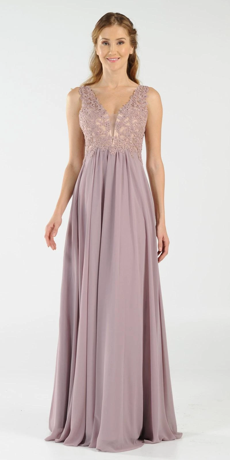 Poly USA | Ed Young 8012 V-Neck Long Dress Empire Appliqued Bodice(Burgundy V Neck Long Formal Dress Empire Waist Appliqued Bodice) 13 Poly USA | Ed Young 8012 V-Neck Long Dress Empire Appliqued Bodice(Burgundy V Neck Long Formal Dress Empire Waist Appliqued Bodice) - Image 13