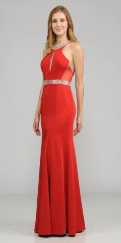 Poly USA | Ed Young 8066 High Neckline Embellished Gown Keyhole Bodice Black(High Neckline Embellished Evening Gown Keyhole Bodice Black) 14 Poly USA | Ed Young 8066 High Neckline Embellished Gown Keyhole Bodice Black(High Neckline Embellished Evening Gown Keyhole Bodice Black) -Discount Dress Shops 8066 poly usa red