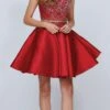 Juliet 811 Two-Piece Short Dress Cut-Out Back(Burgundy Two Piece Homecoming Short Dress Cut Out Back)