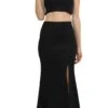 Poly USA | Ed Young 8126 Halter Two-Piece Long Dress With Slit(Halter Black Two Piece Long Prom Dress With Slit)