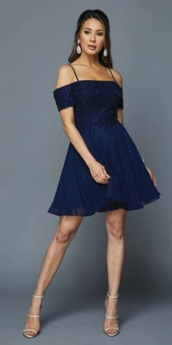 Juliet 814 Short Dress With Cold-Shoulder(White Homecoming Short Dress With Cold Shoulder) -Discount Dress Shops 814 juliet navy blue 03501cc7 3493 4300 9a5d fb28dd043d42