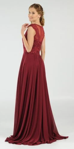 Poly USA | Ed Young 8254 Cap Sleeves Embroidered A-Line Dress With Slit(Navy Blue Cap Sleeves Embroidered Long Formal Dress With Slit) 26 Poly USA | Ed Young 8254 Cap Sleeves Embroidered A-Line Dress With Slit(Navy Blue Cap Sleeves Embroidered Long Formal Dress With Slit) -Discount Dress Shops 8254 poly usa burgundy back bdaeba35 48b8 4dce bf86 b7a85ac0eca5