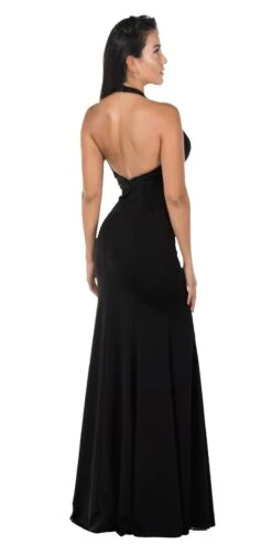 Poly USA | Ed Young 8262 Deep V-Neck Halter Top Mermaid Dress Jersey(Deep V Neck Halter Long Prom Dress Mocha) -Discount Dress Shops 8262 poly usa black back c6613e14 a224 4882 8b5f 61a73a021679