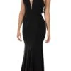 Poly USA | Ed Young 8262 Deep V-Neck Halter Top Mermaid Dress Jersey(Deep V Neck Halter Long Prom Dress Mocha)