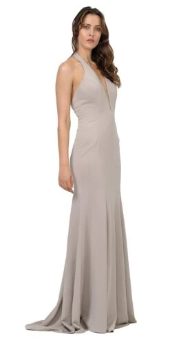 Poly USA | Ed Young 8262 Deep V-Neck Halter Top Mermaid Dress Jersey(Deep V Neck Halter Long Prom Dress Mocha) -Discount Dress Shops 8262 poly usa mocha b7222772 2805 4a75 8c01 97c0ab29b091