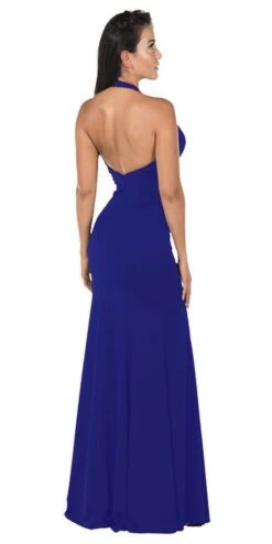 Poly USA | Ed Young 8262 Deep V-Neck Halter Top Mermaid Dress Jersey(Deep V Neck Halter Long Prom Dress Mocha) -Discount Dress Shops 8262 poly usa royal blue back a2e25d67 3c97 49e7 b447 b9c1aa160411