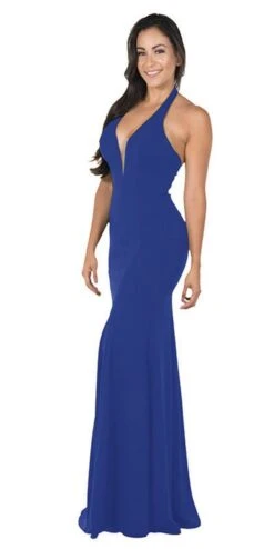 Poly USA | Ed Young 8262 Deep V-Neck Halter Top Mermaid Dress Jersey(Deep V Neck Halter Long Prom Dress Mocha) -Discount Dress Shops 8262 poly usa royal blue 4db37539 5fa9 45b1 803f 53c254e2f64f