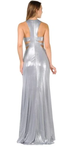 Poly USA | Ed Young 8270 Metallic Foil Sleeveless Long Dress Side Cut-Outs(Gold Metallic Foil Sleeveless Long Formal Dress With Side Cut Outs) -Discount Dress Shops 8270 poly usa silver back bdda193b 76f5 4104 b619 38b400efde52
