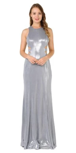 Poly USA | Ed Young 8270 Metallic Foil Sleeveless Long Dress Side Cut-Outs(Gold Metallic Foil Sleeveless Long Formal Dress With Side Cut Outs) -Discount Dress Shops 8270 poly usa silver 65bfba6d 9d78 47ea 99a5 75211ecf3edf