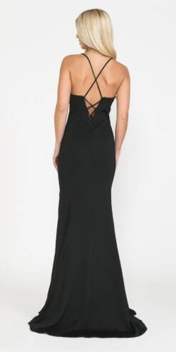 Poly USA | Ed Young 8360 Dress Floor Length Sheath With Slit(Poly Usa 8360 Dress Floor Length Sheath With Slit) -Discount Dress Shops 8360 poly black back