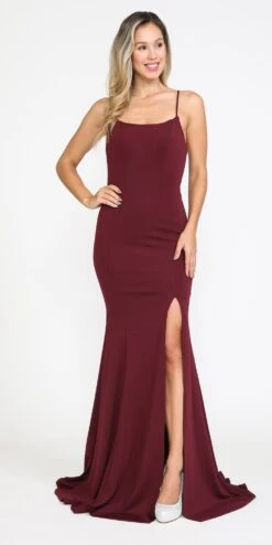 Poly USA | Ed Young 8376 Long Form Fitted Dress With Side Slit(Poly Usa 8376 Long Form Fitted Dress With Side Slit) 16 Poly USA | Ed Young 8376 Long Form Fitted Dress With Side Slit(Poly Usa 8376 Long Form Fitted Dress With Side Slit) -Discount Dress Shops 8376Burgundy 3