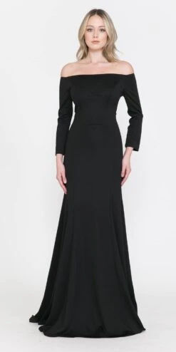 Poly USA | Ed Young 8378 Off-Shoulder Long Dress With Long Sleeves(Red Off Shoulder Long Formal Dress With Long Sleeves) -Discount Dress Shops 8378 poly usa black 5ec3bd91 cb82 46fd a136 b22f5d8e88bf